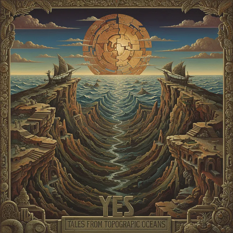 Topographic Oceans by Willink - Tales of topographic oceans by yes, the album cover recreate by Carel
Willink
- AI image generated with Nano Banana