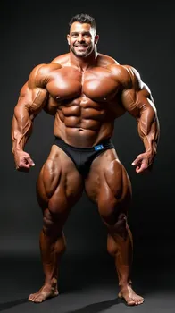 Ultra-Realistic Bodybuilder Power Pose