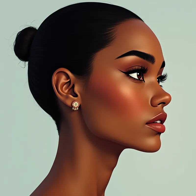 Unity of Origins - A front profile portrait of a strikingly beautiful female whose facial features harmoniously blend African, American Indian, Asian, and European ancestry. She has radiant skin, almond-shaped eyes, softly arched brows, and high cheekbones. The background is simple, emphasizing her harmonious multicultural beauty. - AI image generated with Photorealistic 2