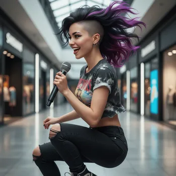Vibrant Young Woman in Profile View