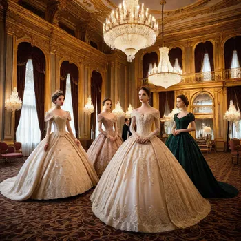 Victorian Ball in Opulent Ballroom