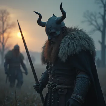 Viking Battle in Dark Countryside
