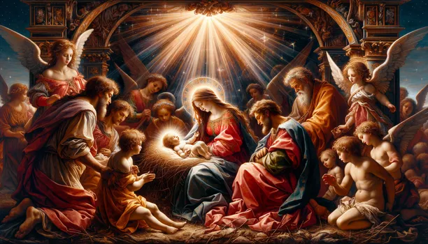 Vintage Nativity Painting