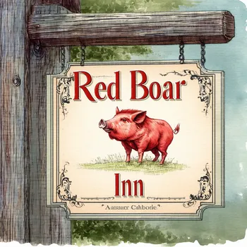 Vintage Red Boar Sign