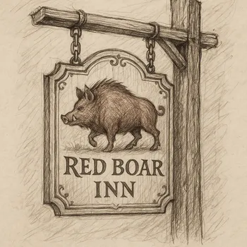 Vintage Red Boar Sign