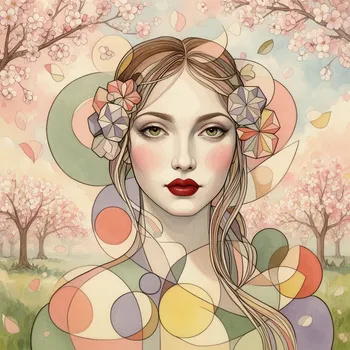 Vintage Spring Mosaic Portrait