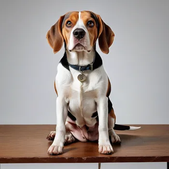 Vintage Study Beagle Composition