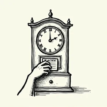 Vintage Time Clock Sketch