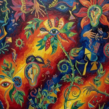 Vivid Surreal Cubist Garden