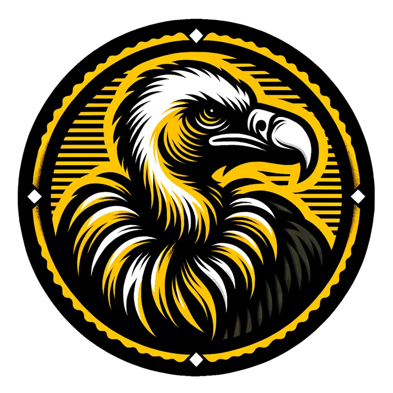 Vulture Emblem Yellow Black - yellow and black vulture emblem without background - AI image generated with Art