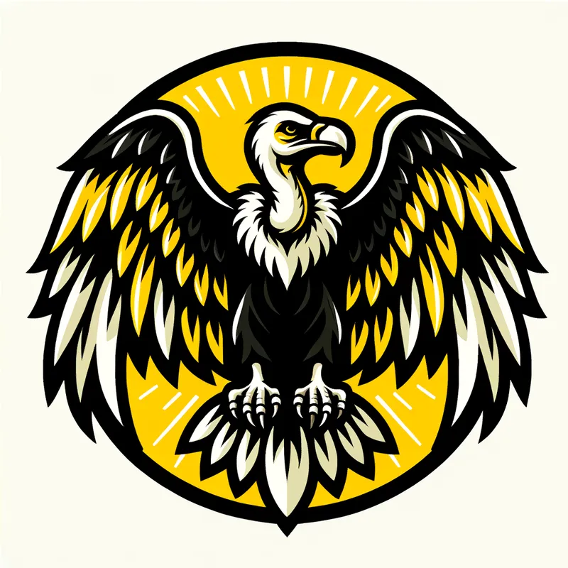 Vulture Emblem: Yellow Black - yellow and black vulture emblem with no background - AI image generated with Art