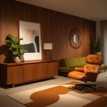 Walnut Perspective Living Room Mockup
