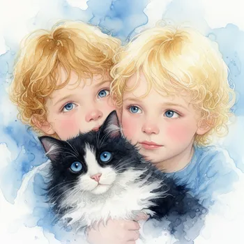 Watercolor Sibling Portrait