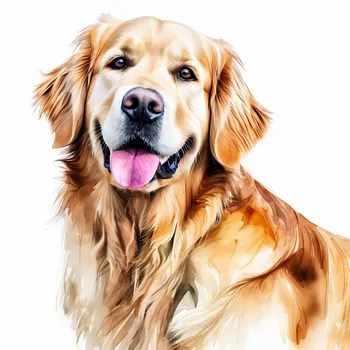 Watercolour Golden Retriever Portrait