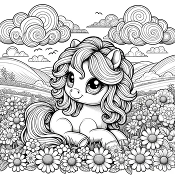 Whimsical Pony Scene