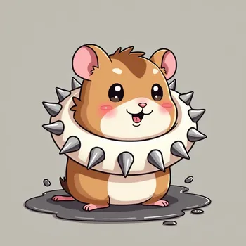 Whimsical Spiked Collar Hamster