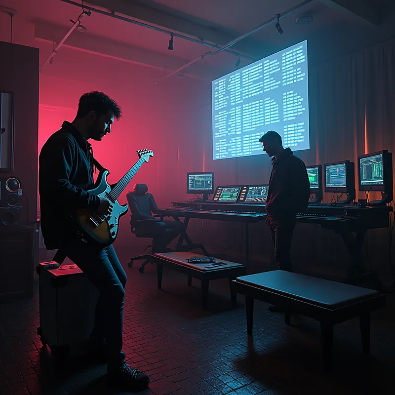 Whisper Pulse Anthem - Create an electronic song that uses resonant sub-bass and syncopated drum machine rhythms. Incorporate atmospheric electric guitar swells and a recurring, barely audible whisper saying 'control… control…' as an ambient effect. - AI image generated with Photorealistic 2