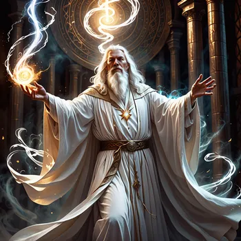 White Wizard Casting a Spell