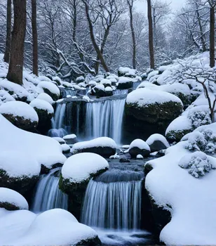 Winter Waterfall Scene