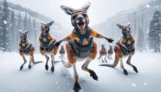 Winter Wonderland Kangaroos