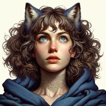 Wolf-Eared Sorceress in Blue