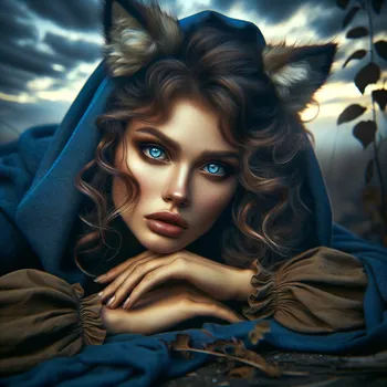 Wolf-Eared Woman in Twilight Despair