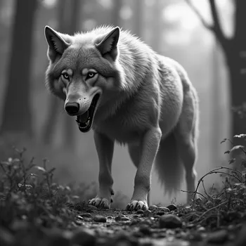 Wolf Hunting in Grayscale 3D
