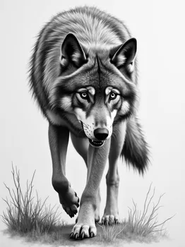 Wolf Stalking: Realistic Pencil Drawing