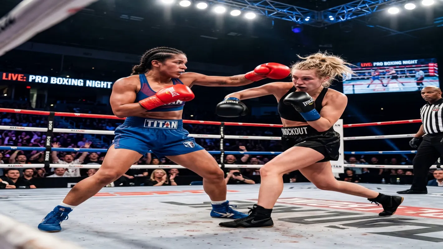 Women's Boxing Match -  womens boxing match  - AI video generated with Studio