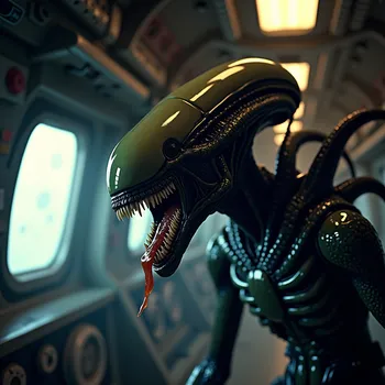 Xenomorph in Eerie Space Shuttle