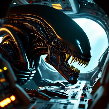 Xenomorph in Eerie Space Shuttle