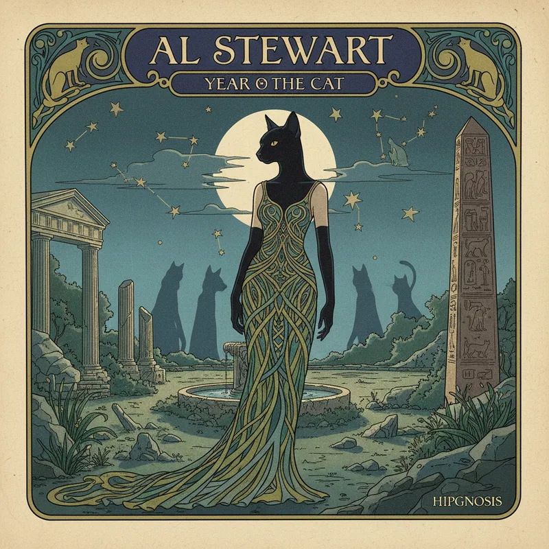 Year of the Cat - Al Stewart Cover - Al Steward year of the cat cover by Hipgnosis - AI image generated with Nano Banana