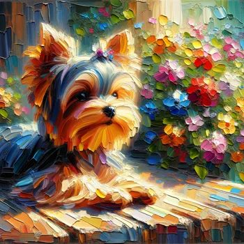 Yorkie Sun Porch Bloom