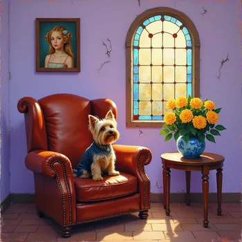 Yorkie in Lavender Abode