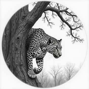 a circular grayscale realistic detailed 
