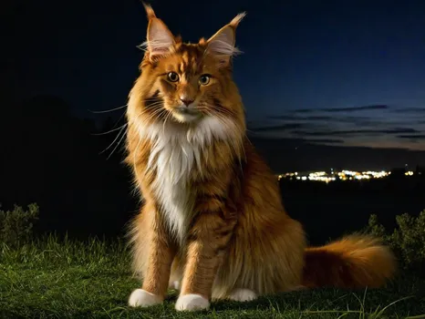 collie-maine coon cat hybrid alien creat