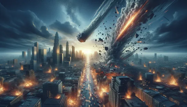 earthquake in city and astroid