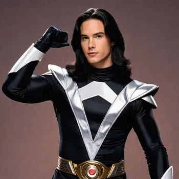 handsome white guy with long black hair 
